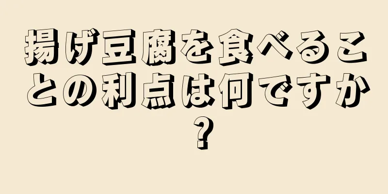 揚げ豆腐を食べることの利点は何ですか？