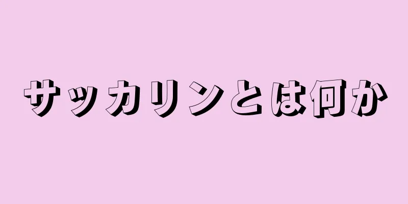 サッカリンとは何か