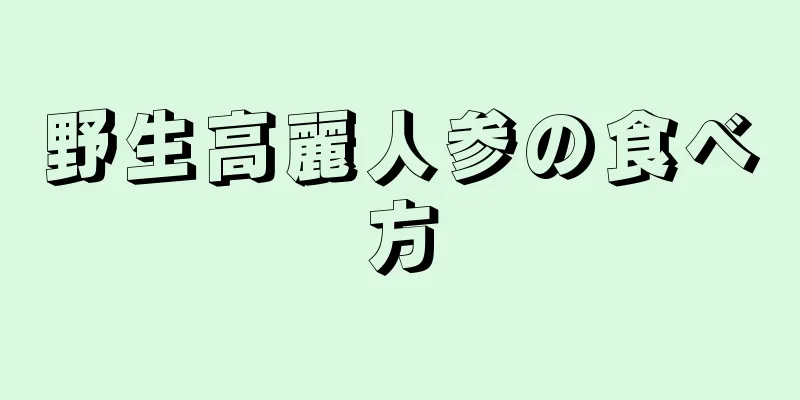 野生高麗人参の食べ方