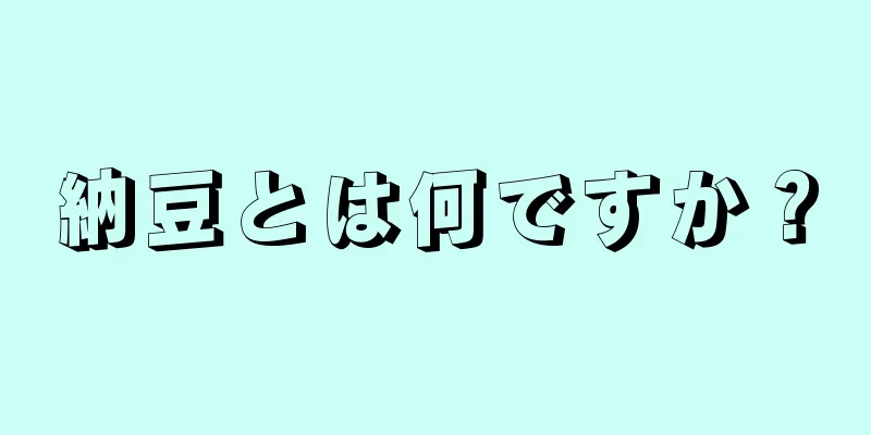 納豆とは何ですか？