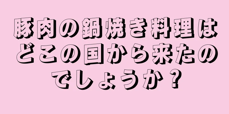 豚肉の鍋焼き料理はどこの国から来たのでしょうか？
