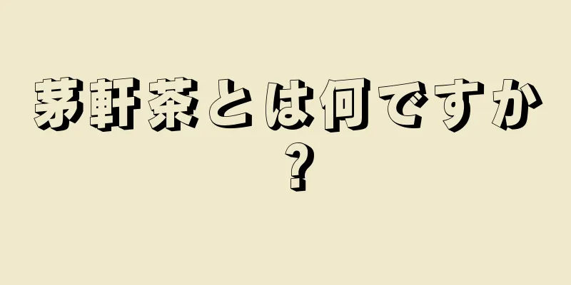 茅軒茶とは何ですか？