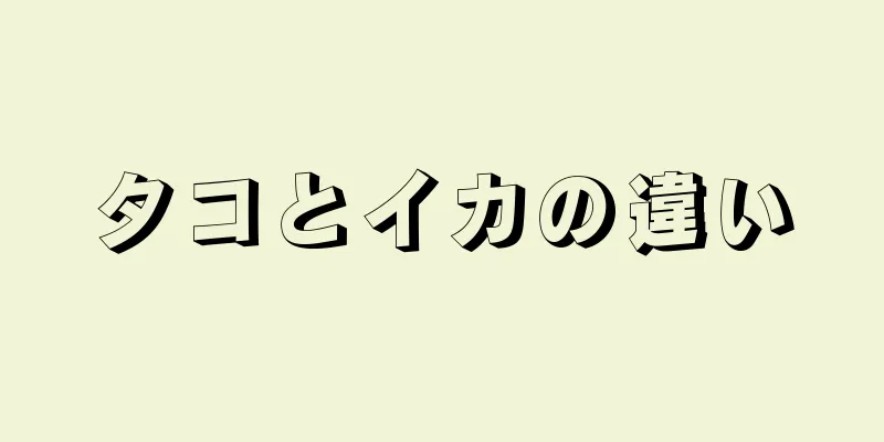 タコとイカの違い