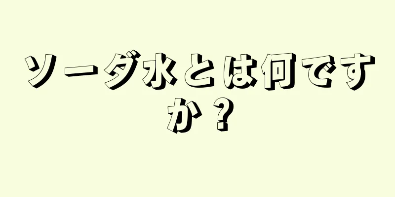 ソーダ水とは何ですか？