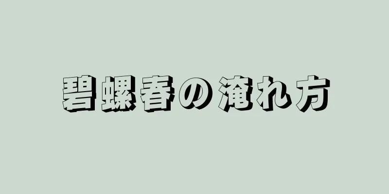 碧螺春の淹れ方