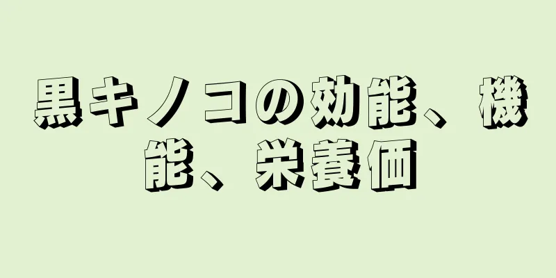 黒キノコの効能、機能、栄養価