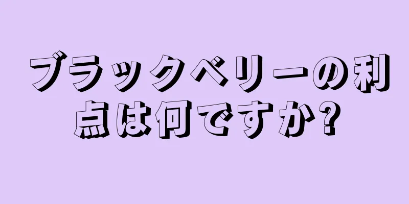 ブラックベリーの利点は何ですか?