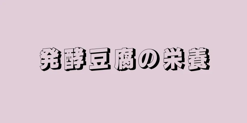 発酵豆腐の栄養