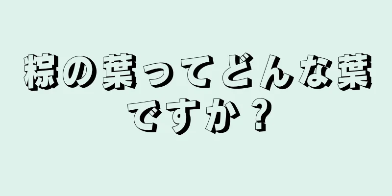 粽の葉ってどんな葉ですか？