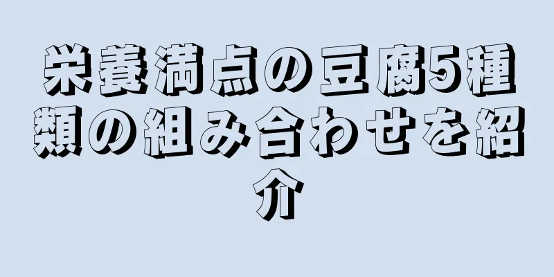 栄養満点の豆腐5種類の組み合わせを紹介