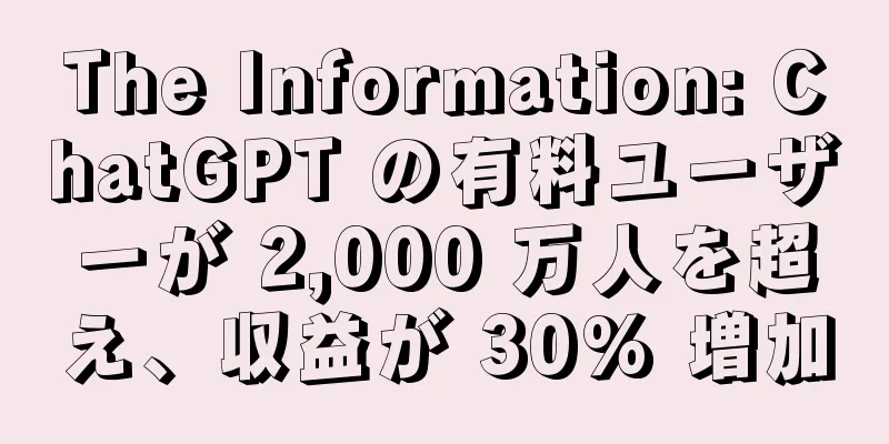 The Information: ChatGPT の有料ユーザーが 2,000 万人を超え、収益が 30% 増加