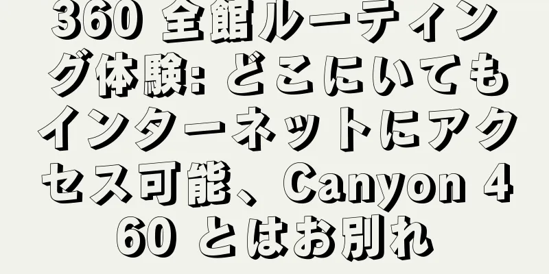 360 全館ルーティング体験: どこにいてもインターネットにアクセス可能、Canyon 460 とはお別れ