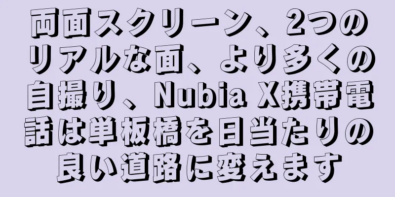 両面スクリーン、2つのリアルな面、より多くの自撮り、Nubia X携帯電話は単板橋を日当たりの良い道路に変えます