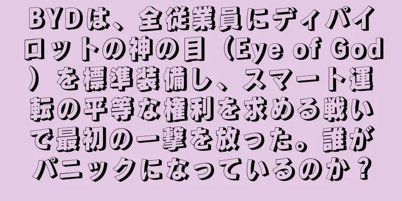 BYDは、全従業員にディパイロットの神の目（Eye of God）を標準装備し、スマート運転の平等な権利を求める戦いで最初の一撃を放った。誰がパニックになっているのか？