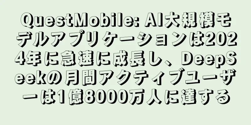 QuestMobile: AI大規模モデルアプリケーションは2024年に急速に成長し、DeepSeekの月間アクティブユーザーは1億8000万人に達する