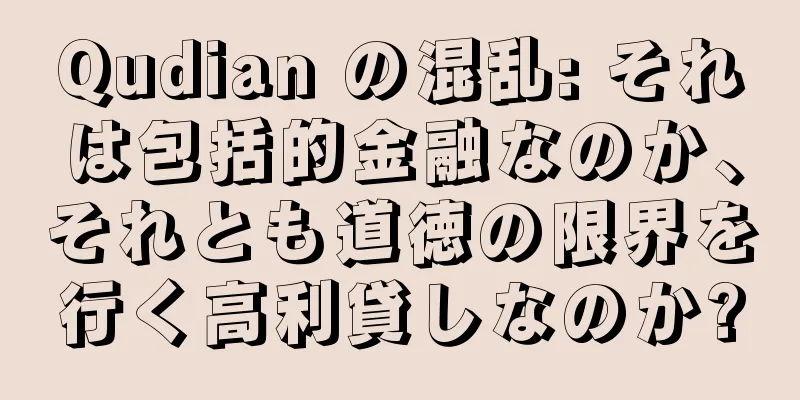 Qudian の混乱: それは包括的金融なのか、それとも道徳の限界を行く高利貸しなのか?