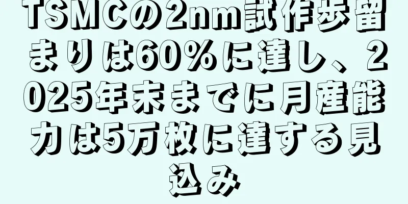 TSMCの2nm試作歩留まりは60％に達し、2025年末までに月産能力は5万枚に達する見込み