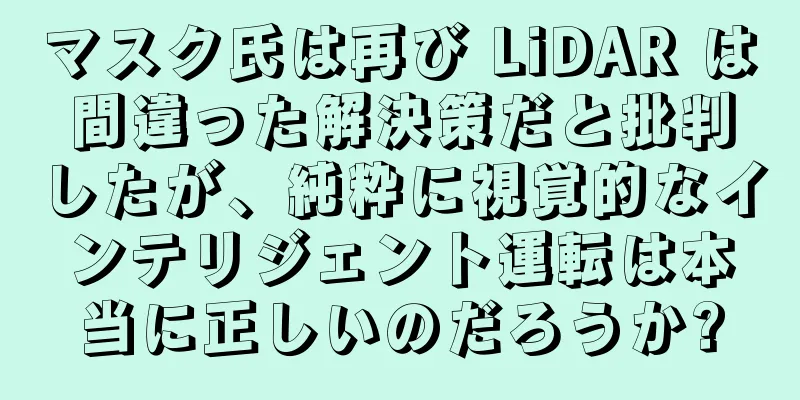 マスク氏は再び LiDAR は間違った解決策だと批判したが、純粋に視覚的なインテリジェント運転は本当に正しいのだろうか?