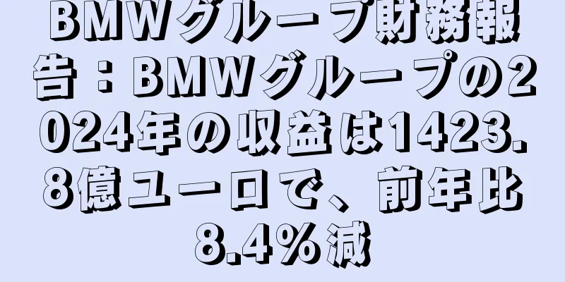 BMWグループ財務報告：BMWグループの2024年の収益は1423.8億ユーロで、前年比8.4％減