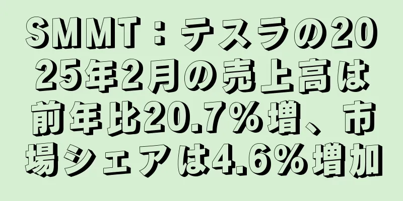 SMMT：テスラの2025年2月の売上高は前年比20.7％増、市場シェアは4.6％増加