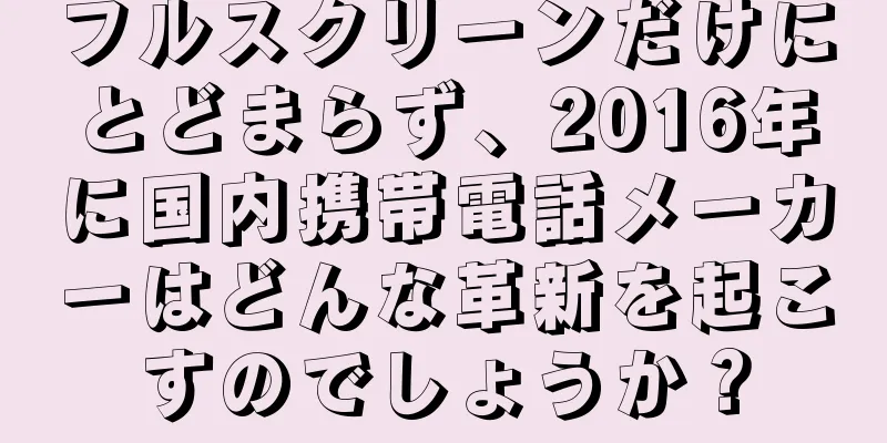 フルスクリーンだけにとどまらず、2016年に国内携帯電話メーカーはどんな革新を起こすのでしょうか？