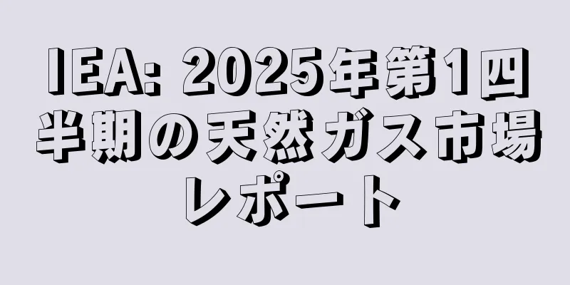IEA: 2025年第1四半期の天然ガス市場レポート