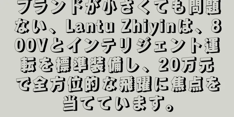 ブランドが小さくても問題ない、Lantu Zhiyinは、800Vとインテリジェント運転を標準装備し、20万元で全方位的な飛躍に焦点を当てています。