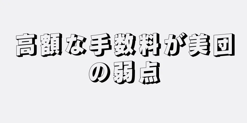 高額な手数料が美団の弱点
