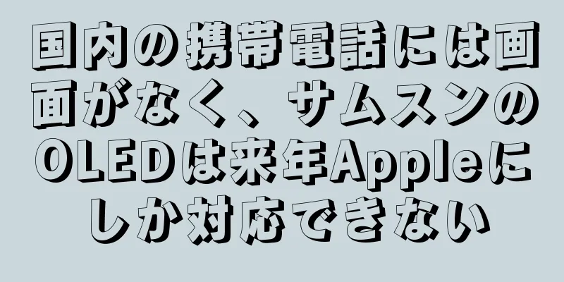 国内の携帯電話には画面がなく、サムスンのOLEDは来年Appleにしか対応できない