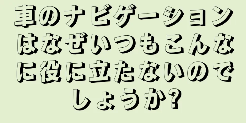 車のナビゲーションはなぜいつもこんなに役に立たないのでしょうか?