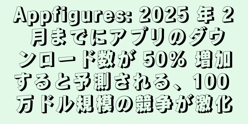 Appfigures: 2025 年 2 月までにアプリのダウンロード数が 50% 増加すると予測される、100 万ドル規模の競争が激化