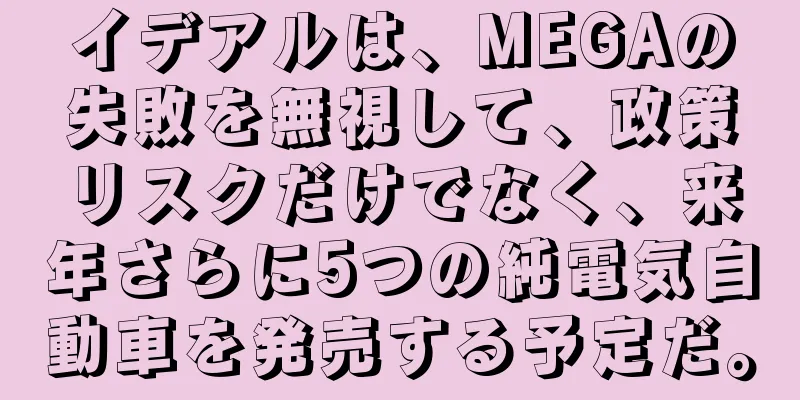 イデアルは、MEGAの失敗を無視して、政策リスクだけでなく、来年さらに5つの純電気自動車を発売する予定だ。