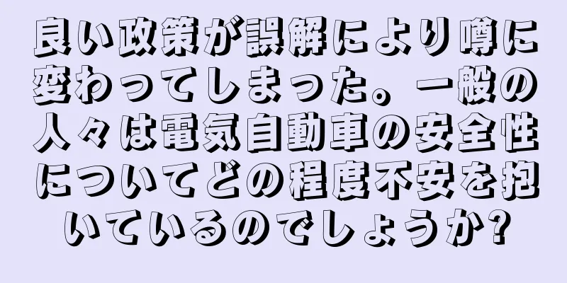 良い政策が誤解により噂に変わってしまった。一般の人々は電気自動車の安全性についてどの程度不安を抱いているのでしょうか?