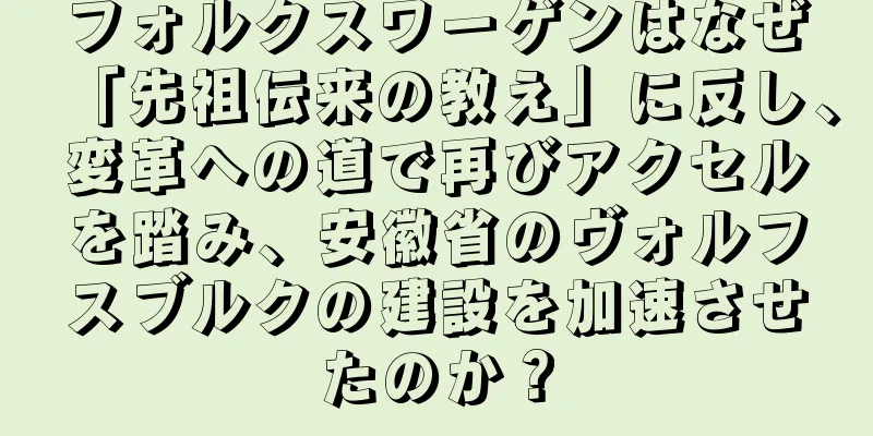 フォルクスワーゲンはなぜ「先祖伝来の教え」に反し、変革への道で再びアクセルを踏み、安徽省のヴォルフスブルクの建設を加速させたのか？