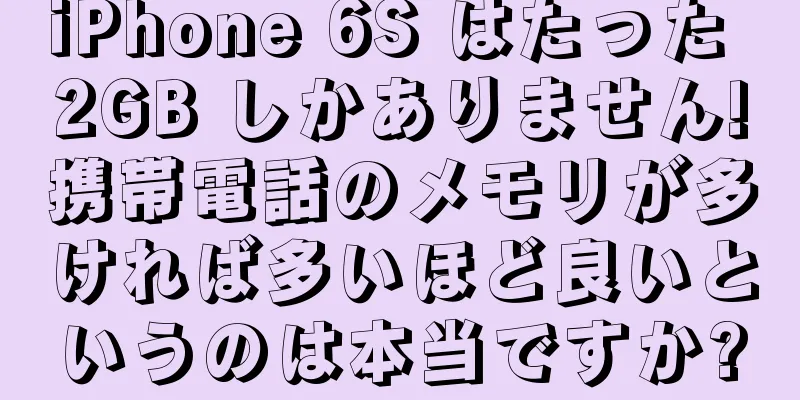 iPhone 6S はたった 2GB しかありません!携帯電話のメモリが多ければ多いほど良いというのは本当ですか?
