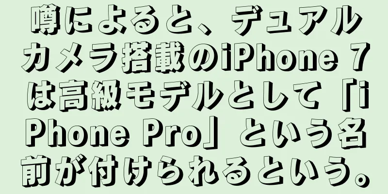 噂によると、デュアルカメラ搭載のiPhone 7は高級モデルとして「iPhone Pro」という名前が付けられるという。