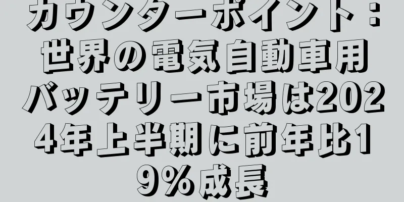 カウンターポイント：世界の電気自動車用バッテリー市場は2024年上半期に前年比19％成長