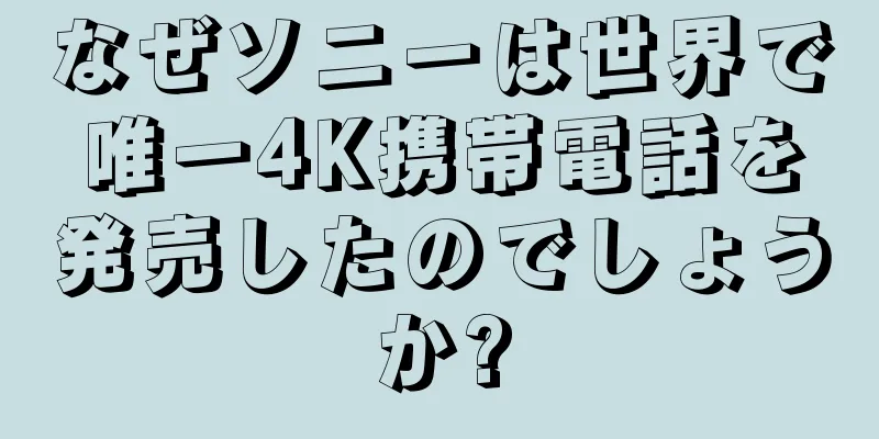 なぜソニーは世界で唯一4K携帯電話を発売したのでしょうか?