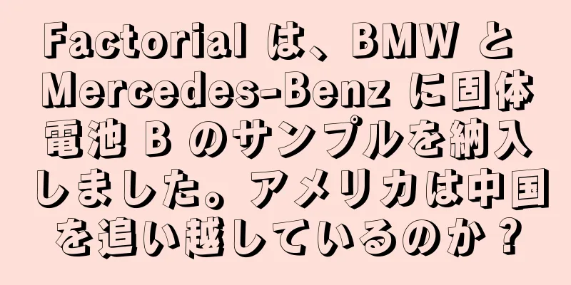 Factorial は、BMW と Mercedes-Benz に固体電池 B のサンプルを納入しました。アメリカは中国を追い越しているのか？