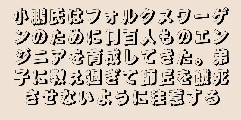 小鵬氏はフォルクスワーゲンのために何百人ものエンジニアを育成してきた。弟子に教え過ぎて師匠を餓死させないように注意する