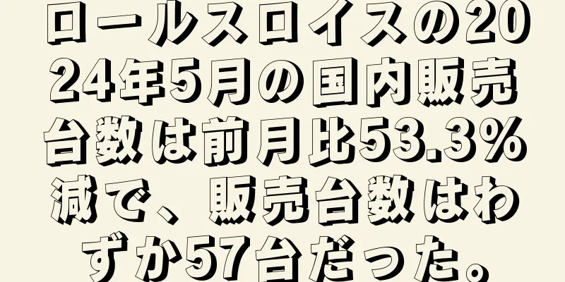 ロールスロイスの2024年5月の国内販売台数は前月比53.3%減で、販売台数はわずか57台だった。