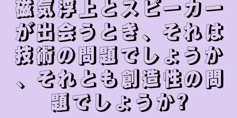 磁気浮上とスピーカーが出会うとき、それは技術の問題でしょうか、それとも創造性の問題でしょうか?