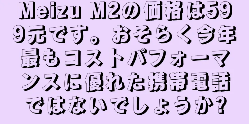 Meizu M2の価格は599元です。おそらく今年最もコストパフォーマンスに優れた携帯電話ではないでしょうか?