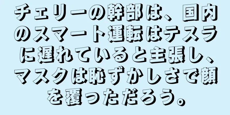 チェリーの幹部は、国内のスマート運転はテスラに遅れていると主張し、マスクは恥ずかしさで顔を覆っただろう。