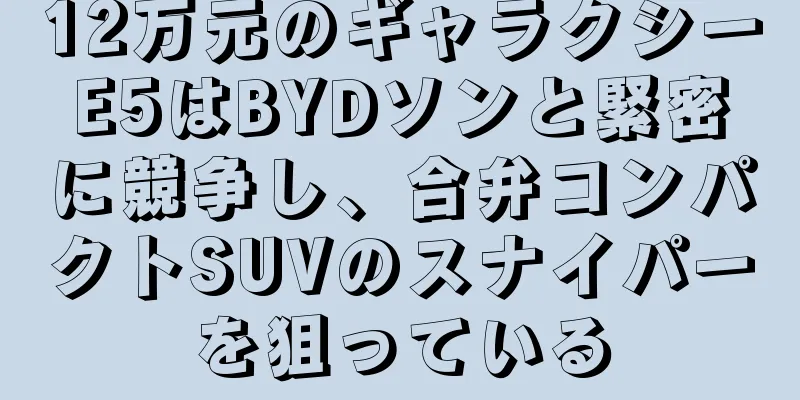 12万元のギャラクシーE5はBYDソンと緊密に競争し、合弁コンパクトSUVのスナイパーを狙っている