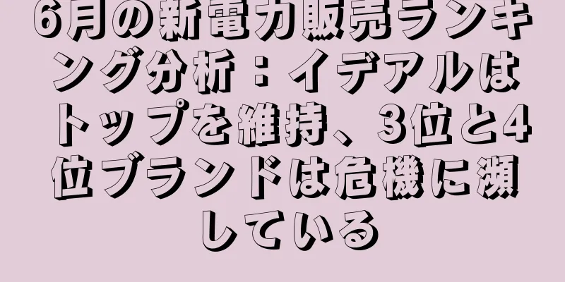 6月の新電力販売ランキング分析：イデアルはトップを維持、3位と4位ブランドは危機に瀕している