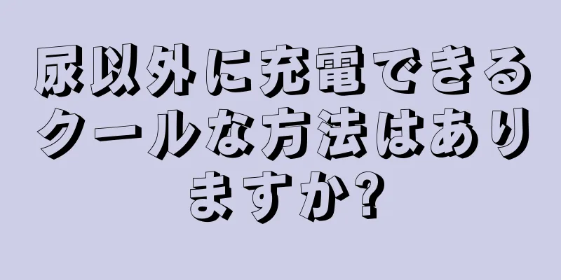尿以外に充電できるクールな方法はありますか?