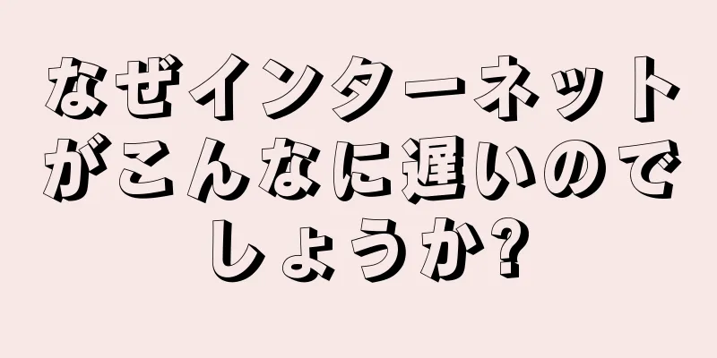 なぜインターネットがこんなに遅いのでしょうか?