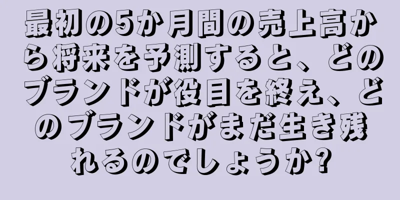 最初の5か月間の売上高から将来を予測すると、どのブランドが役目を終え、どのブランドがまだ生き残れるのでしょうか?