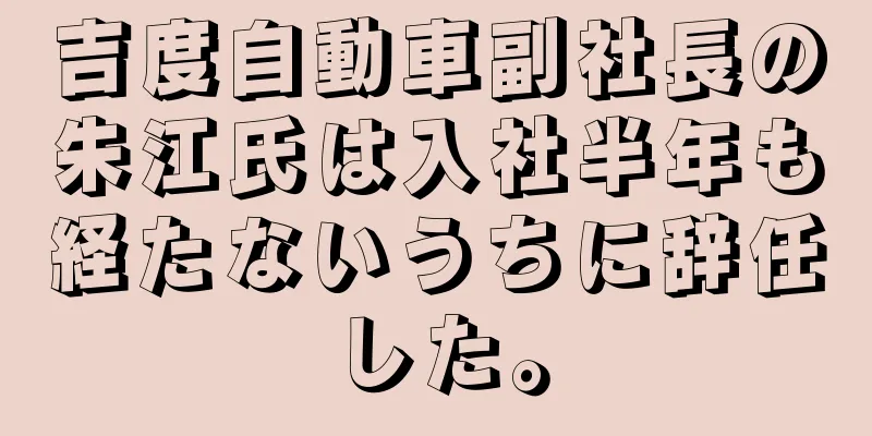 吉度自動車副社長の朱江氏は入社半年も経たないうちに辞任した。